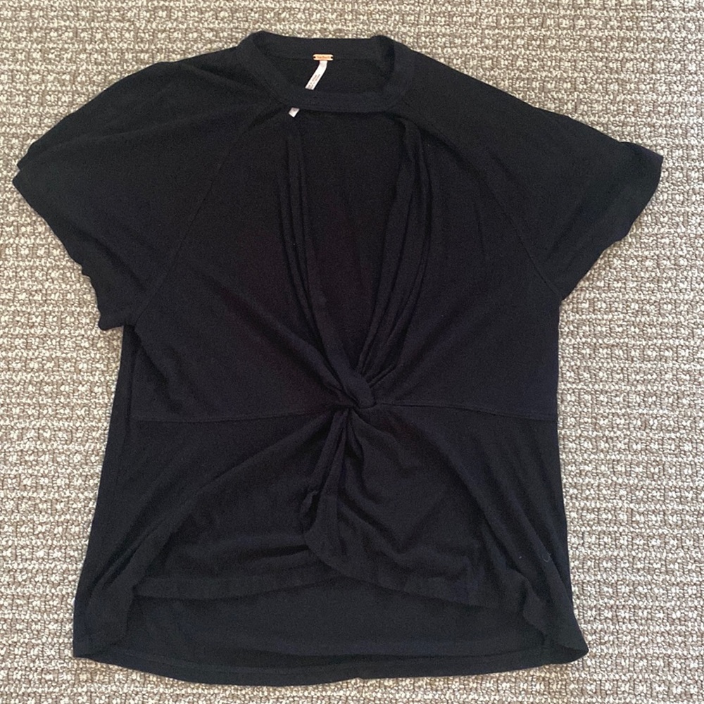 Free People Just A Twist Black Top